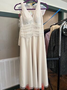 JS Boutique Soft Ivory Sheer Overlay Dress